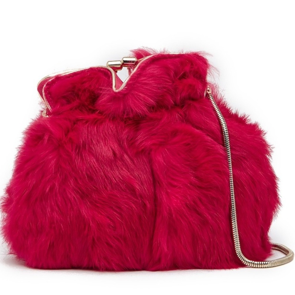 Trina Turk Petite Sumo Genuine Rabbit Fur Bag
